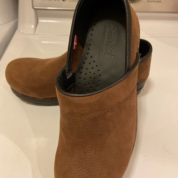 Sanita Brown Leather Clogs Size 35 - Picture 2 of 6